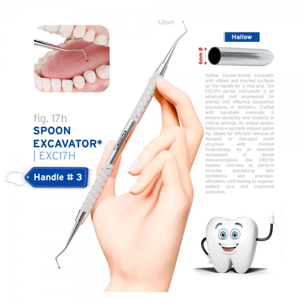 Dental Excavator 17, Handle No. 3