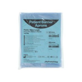 Patient Apron Plastic 27 in x 30 in Blue Disposable Ea