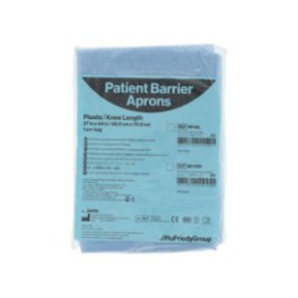 Patient Apron Plastic 27 in x 44 in Blue Disposable Ea