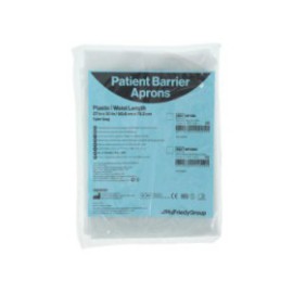 Patient Apron Plastic 27 in x 30 in White Disposable Ea