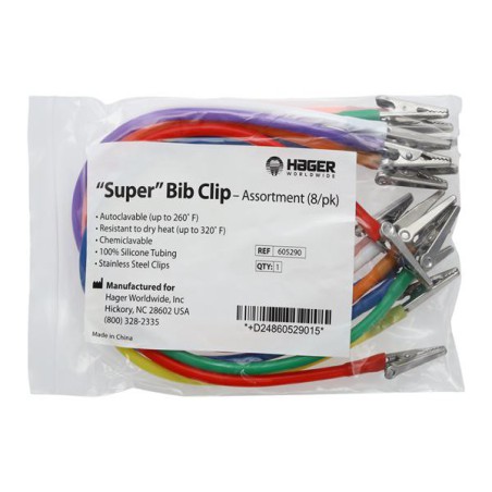 Super Bib Clip Assorted Silicone 8/Pk