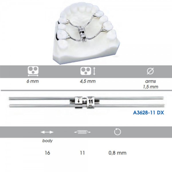 Multifunctional Orthodontic Screw, 11mm, 4 Arms Right