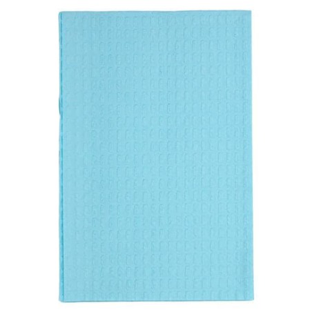 Towel Bib 3 Ply Tissue / Poly 13 in x 18 in Blue Disposable 500/Ca