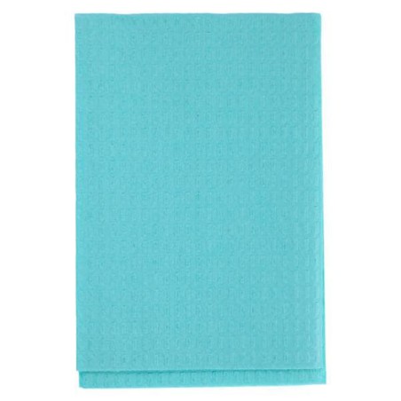 Patient Bib 3 Ply Tissue / Poly 13 in x 18 in Teal Disposable 500/Ca