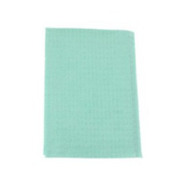 Patient Bib 3 Ply Tissue / Poly 13 in x 18 in Green Disposable 500/Ca