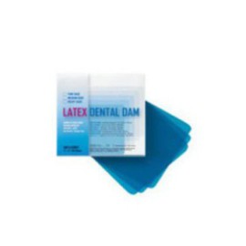 Latex Rubber Dam 5 in x 5 in Thin Gauge Blue Unflavored 52/Bx