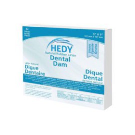 Hedy Dental Dam Latex Rubber Dam 5 in x 5 in Heavy Gauge 52/Bx