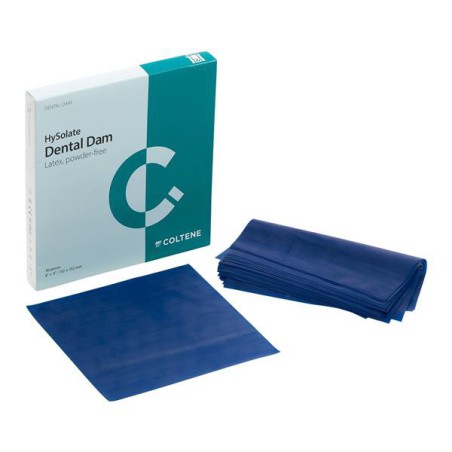 HySolate Latex Dental Dam 6 in x 6 in Heavy Gauge Blue Unflavored Unscntd 36/Bx