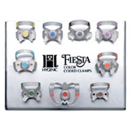 Hygenic Fiesta Rubber Dam Clamp Wingless Size W9 Color Coded Anterior Kit Ea