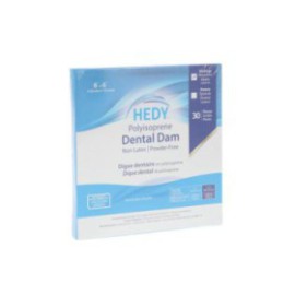 Hedy Polyisoprene Dental Dam Latex-Free Rubber Dam 6 in x 6 in Med Ga Bl 30/Bx