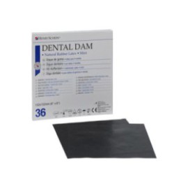 Latex Rubber Dam 6 in x 6 in Medium Gauge Black Mint Mint 36/Box