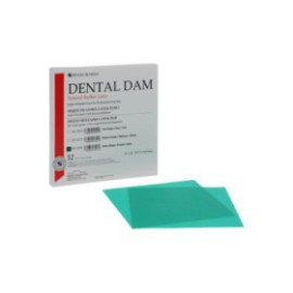 Latex Rubber Dam 5 in x 5 in Heavy Gauge Green 52/Bx