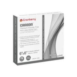 Cranberry Carbon Latex-Free Rubber Dam 6 in x 6 in Medium Gauge Mnt Scntd 15/Box