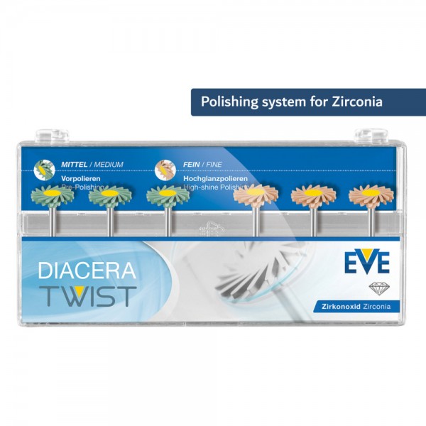Diacera Twist, RA, Diamond-Impregnated Zirconia Polishing Set/6