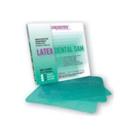 Latex Rubber Dam 6 in x 6 in Heavy Gauge Green Mint 36/Bx