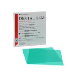 Latex Rubber Dam 6 in x 6 in Medium Gauge Green 36/Bx