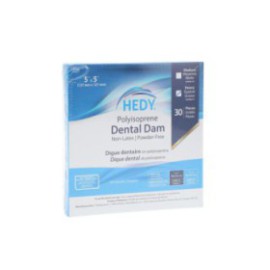 Hedy Polyisoprene Dental Dam Latex-Free Rubber Dam 5 in x 5 in Hvy Ga Bl 30/Bx