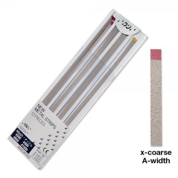 GC METAL STRIPS, Red Mesh (Rough Preparation), No. 200 Assorted Widths, PK/12