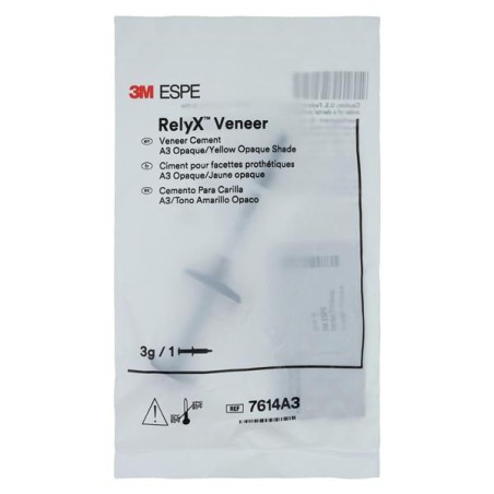 3M RelyX Veneer Cement A3 / Opaque / Yellow 3 Gm Syringe Refill 3gm/Ea