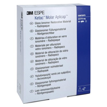 3M Ketac Molar Glass Ionomer Composite Aplicap Capsule Asrtd Shds Rfl 50/Bx