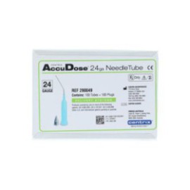 AccuDose NeedleTube Bendable Needle Tube & Plug Aqua 100/Pk