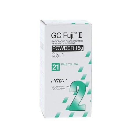 GC Fuji II Glass Ionomer Powder 22 Yellow Brown Refill 15gm/Ea