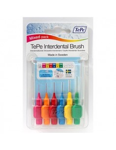 فرشاة تي بي للتنظيف بين الأسنان متنوعة  مجموعة من 6 قطع 