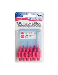 فرشاة تي بي للتنظيف بين الأسنان - وردي   0.4 مم  عبوة من 6 قطع 