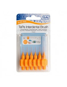 فرشاة تي بي للتنظيف بين الأسنان - برتقالي   0.45 مم  عبوة من 6 قطع 