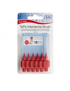 فرشاة تي بي للتنظيف بين الأسنان - أحمر   0.5 مم  عبوة من 6 قطع 