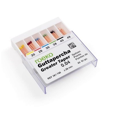 ROEKO Gutta Percha Points Greater Taper, 0.04 No. 25