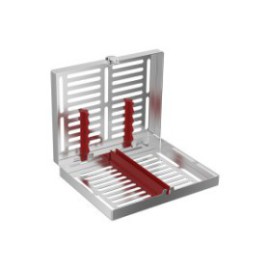 S.S. Tray for 5 Instruments, Red