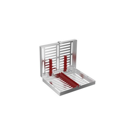 S.S. Tray for 5 Instruments, Red