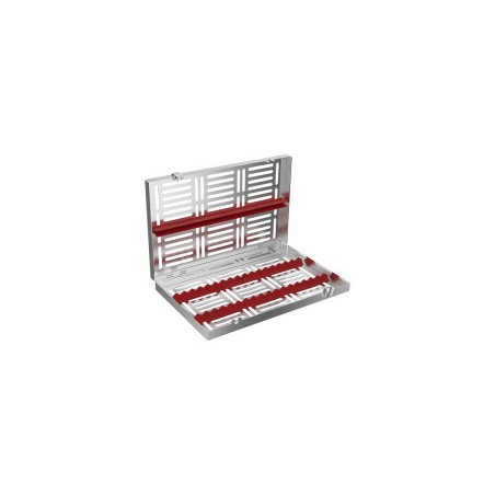 Locking Tray Cassette for 20 Instrument, Red (288x182x34 mm)