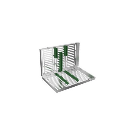 Locking Tray Cassette for 10 Instrument, Green (288x182x34 mm)