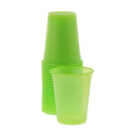 Monoart Plastic Cups, 200cc, Color Lime, PK/100