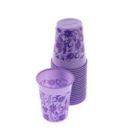 Monoart Plastic Cups, 200cc, Color Floral Lilac, PK/100