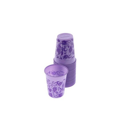 Monoart Plastic Cups, 200cc, Color Floral Lilac, PK/100