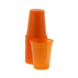 Monoart Plastic Cups, 200cc, Color Orange, PK/100