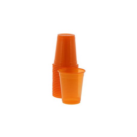 Monoart Plastic Cups, 200cc, Color Orange, PK/100