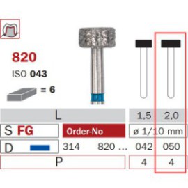 Diamond Bur, FG 050, Medium, Wheel ISO No.043