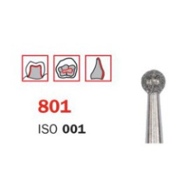 Diamond Bur, FG 010, Coarse, Round ISO No.001