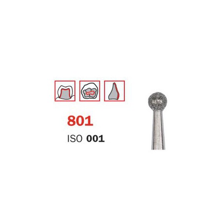 Diamond Bur, FG 010, Coarse, Round ISO No.001