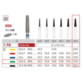 Diamond Bur, FG 023, Coarse, Cone Round End ISO No.198