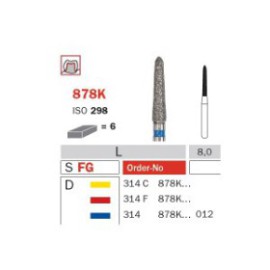 Diamond Bur, FG 012, Medium, Torpedo (Gingival Curettage) ISO No.289