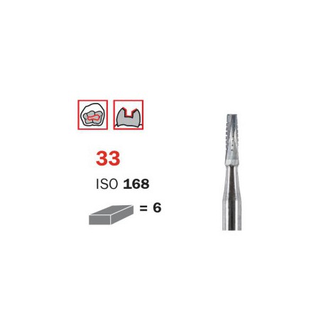 Surgical Carbide Bur, FG 016, X-Long, Truncated Cone ISO No.033