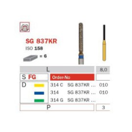 Diamond Bur, FG 010, Medium, Cylinder Round Shoulder (Goldies) ISO No.158