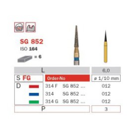 Diamond Bur, FG 012, Fine, Cone (Goldies) ISO No.164