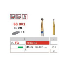 Diamond Bur, FG 012, Coarse, Round (Goldies) ISO No.001