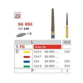 Diamond Bur, FG 010, Coarse, Cone Round End (Goldies) ISO No.199